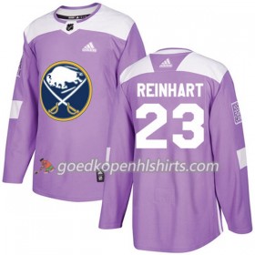 Buffalo Sabres Sam Reinhart 23 Adidas 2017-2018 Purper Fights Cancer Practice Authentic Shirt - Mannen